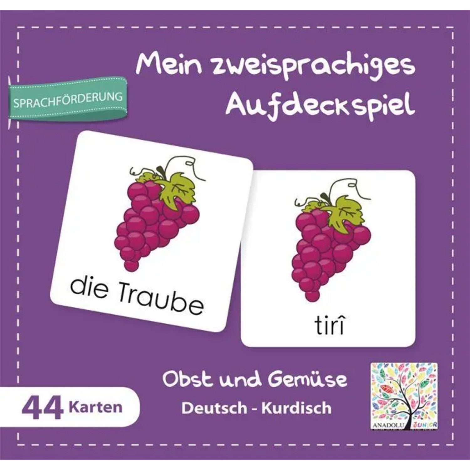 Schulbuchverlag Anadolu Spiel Mein zweisprachiges Aufdeckspiel, Obst und Gemüse, Deutsch-Kurdisch...