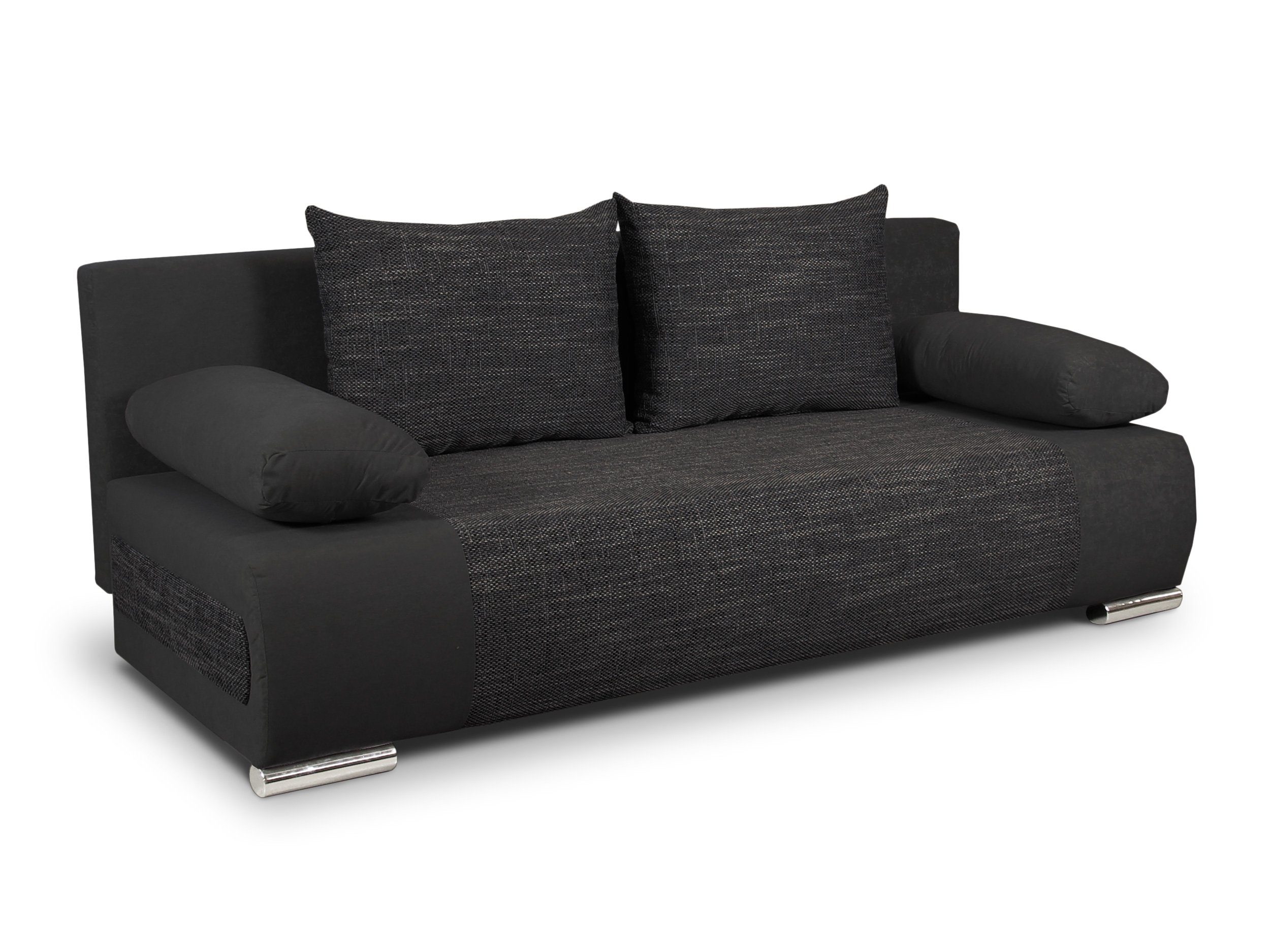 Sofnet Schlafsofa Naki, mit Schlaffunktion und Bettkasten, Bettsofa mit Chromfüße, Schlafcouch, Sofagarnitur, Schlaf Couch
