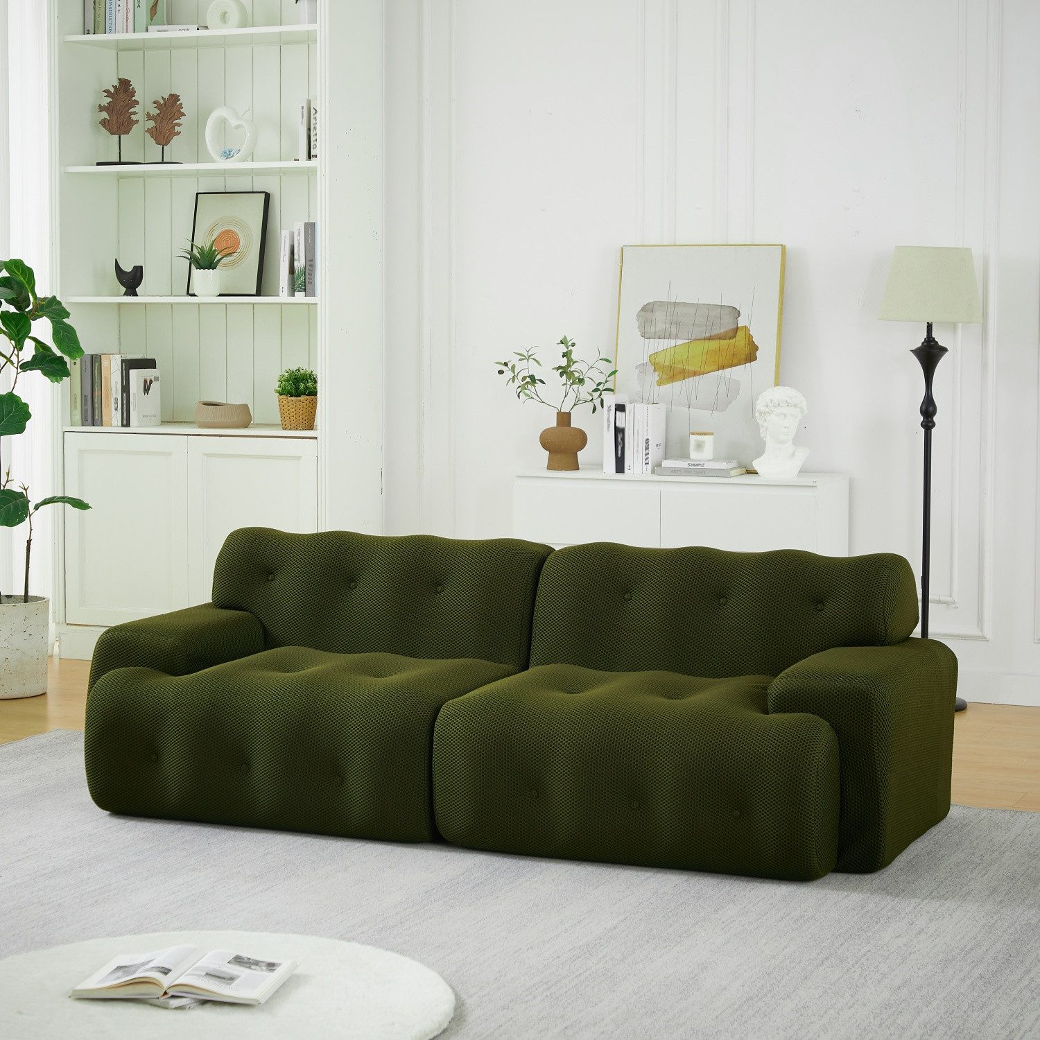 ANYSUN 2-Sitzer Loungesofa,Cloud Sofa, übergroßer Zweisitzer, Geschwungenes Sofa, Keine Montage erforderlich, für Wohnzimmer, Ruhezonen und Schlafzimmer