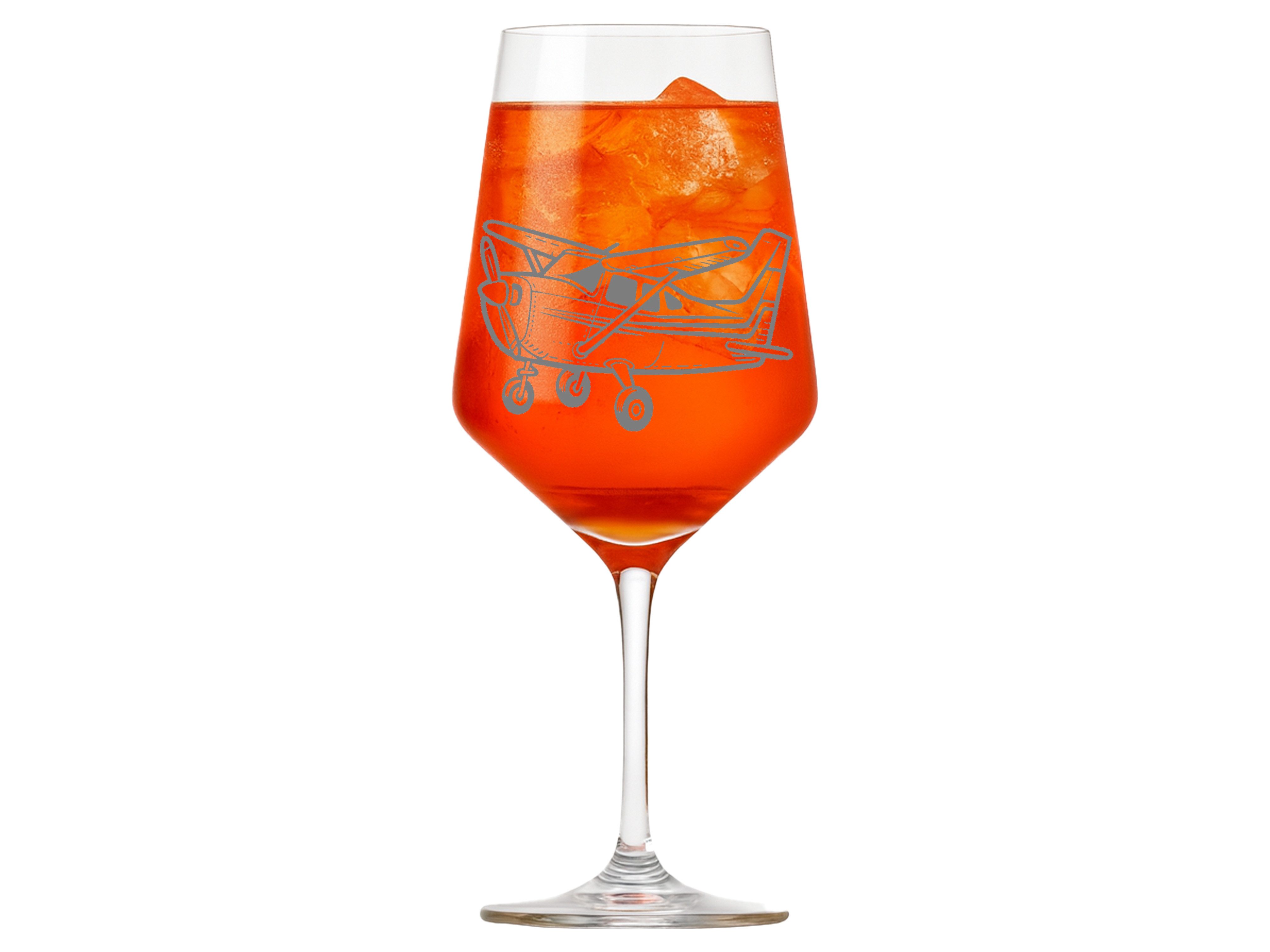eXODA Weinglas Gravur Flugzeug SPL - 350ml absolut spülmaschinenfest, 1-tlg., Glas, Atemberaubende Darstellung