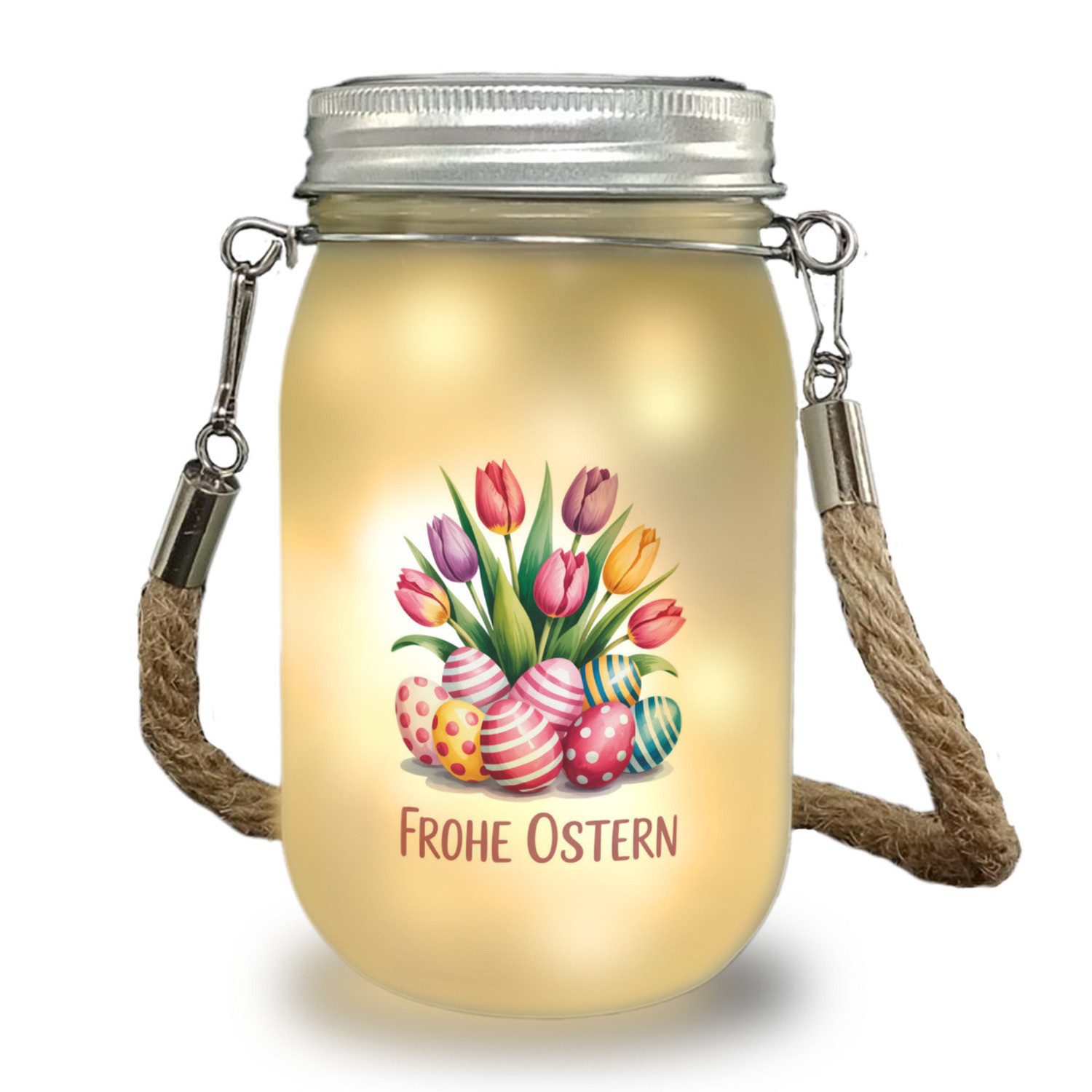 speecheese Dekolicht Tulpen und Ostereier Frohe Ostern Solarlicht
