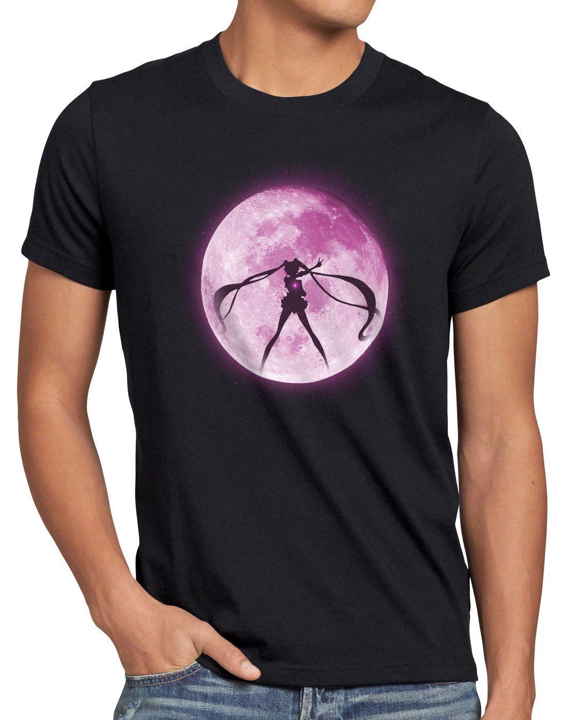 style3 Print-Shirt Herren T-Shirt Mondzauber sailor mondstein moon luna bunny mars anime