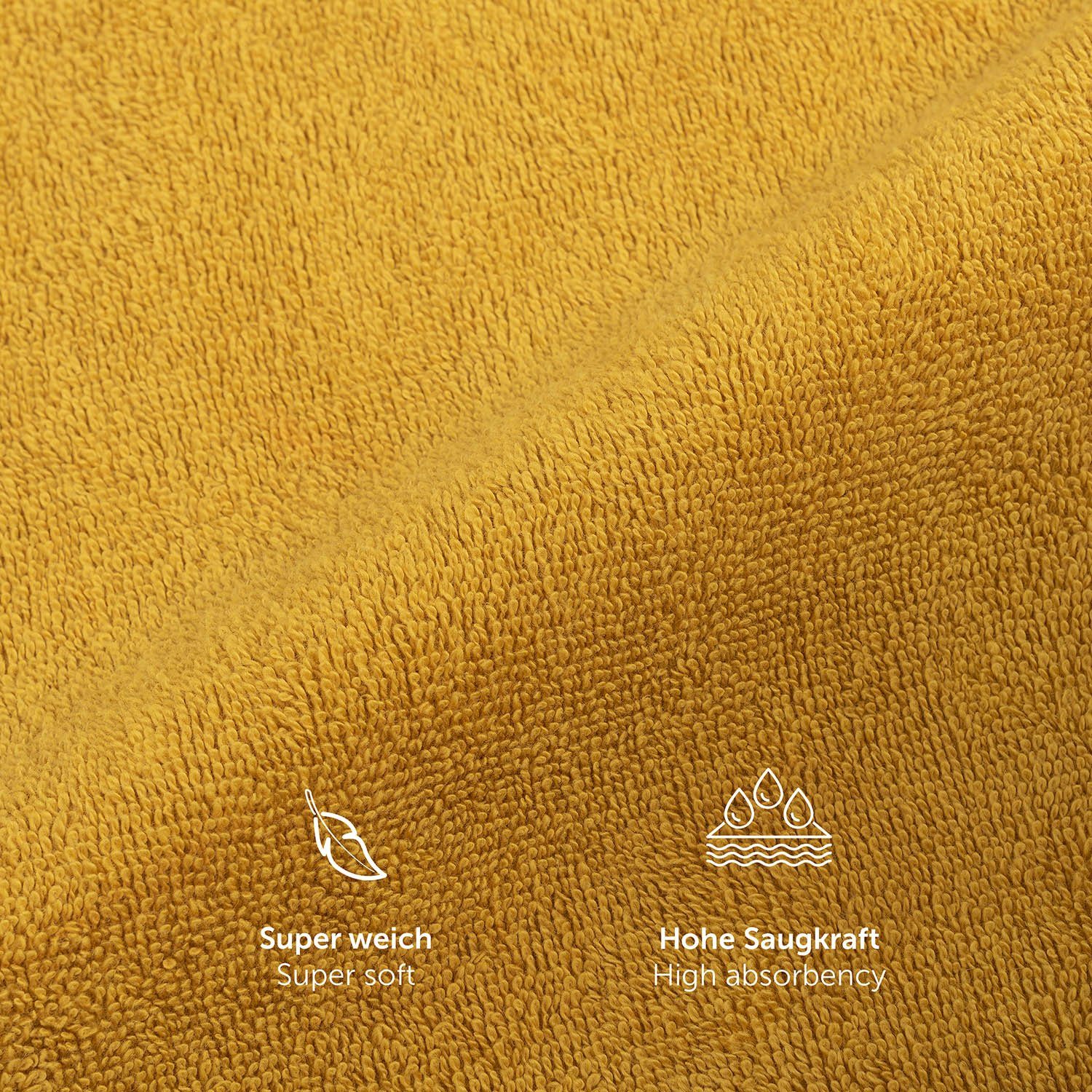 Blumtal Badetücher 2er-Set Premium Frottier-Badetuch in 70x140cm, 100% Baumwolle, Baumwolle (2X (70x140 cm), 2-St), Oeko-TEX zertifiziertes Badetuch - saugstark – Bild 5 von 5