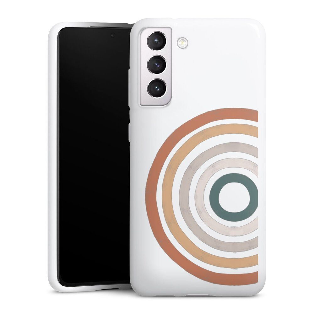 DeinDesign Handyhülle Kreise Regenbogen Wasserfarbe Vintage Rainbow, Samsung Galaxy S21 FE 5G Silikon Hülle Bumper Case Handy Schutzhülle
