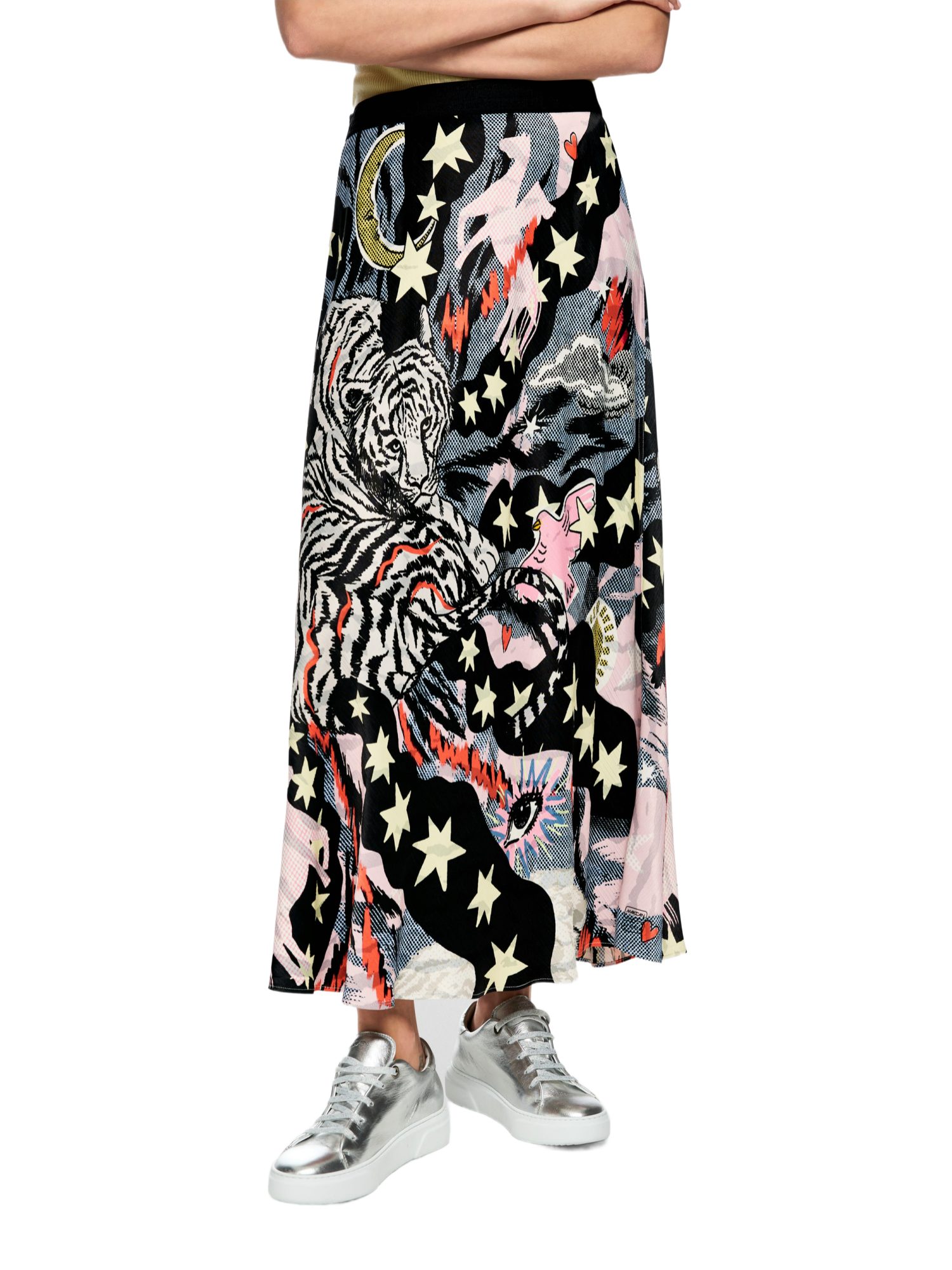 Marc Cain A-Linien-Rock bunt,Elegant,Viskose,Allover-Print,Regular Fit,Mittel