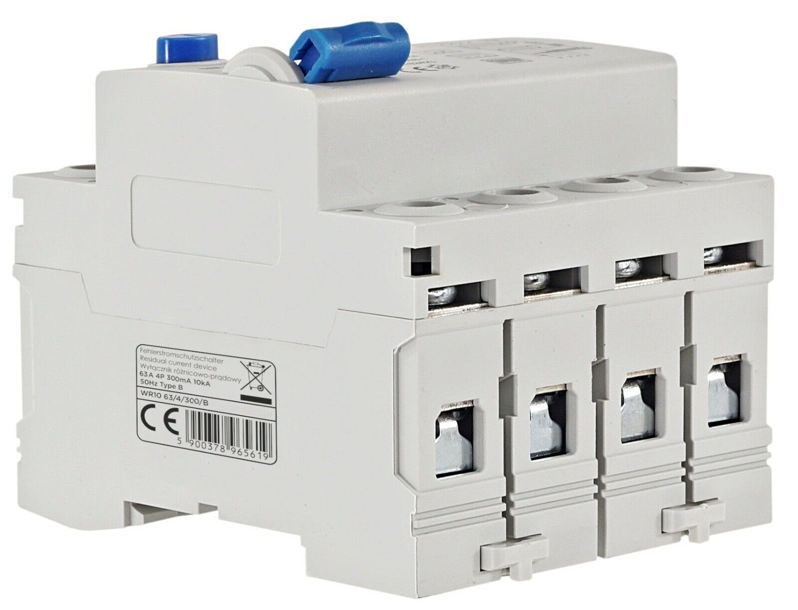 ADELID Schalter, Fehlerstromschutzschalter FI-Schalter RCD Typ B 63A 300mA 10kA 4-polig