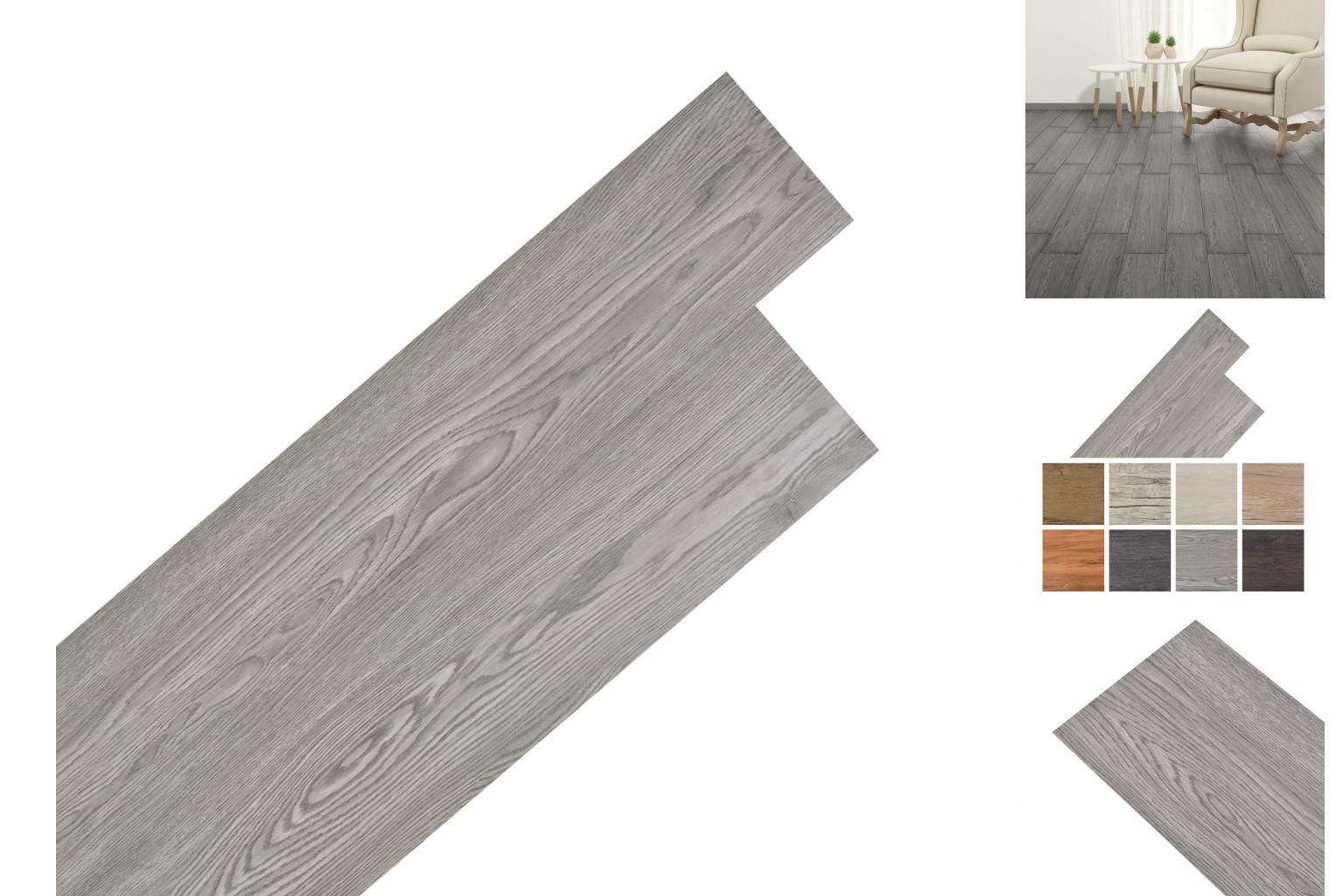 vidaXL Laminat PVC Laminat Dielen Selbstklebend 2,51 m² 2 mm Dunkelgrau Fußboden Bela