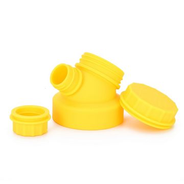 JN JuNiki´s Thermoflasche Der geniale Double Neck® Deckel - in Deutschland entwickelt & international zum Patent angemeldet, 3er-Set: Für Weithalstrinkflaschen aus Edelstahl & Borosilikatglas von JuNiki´s® (passend auch für Hydro Flask) in den Farben Grün, Gelb und Rot