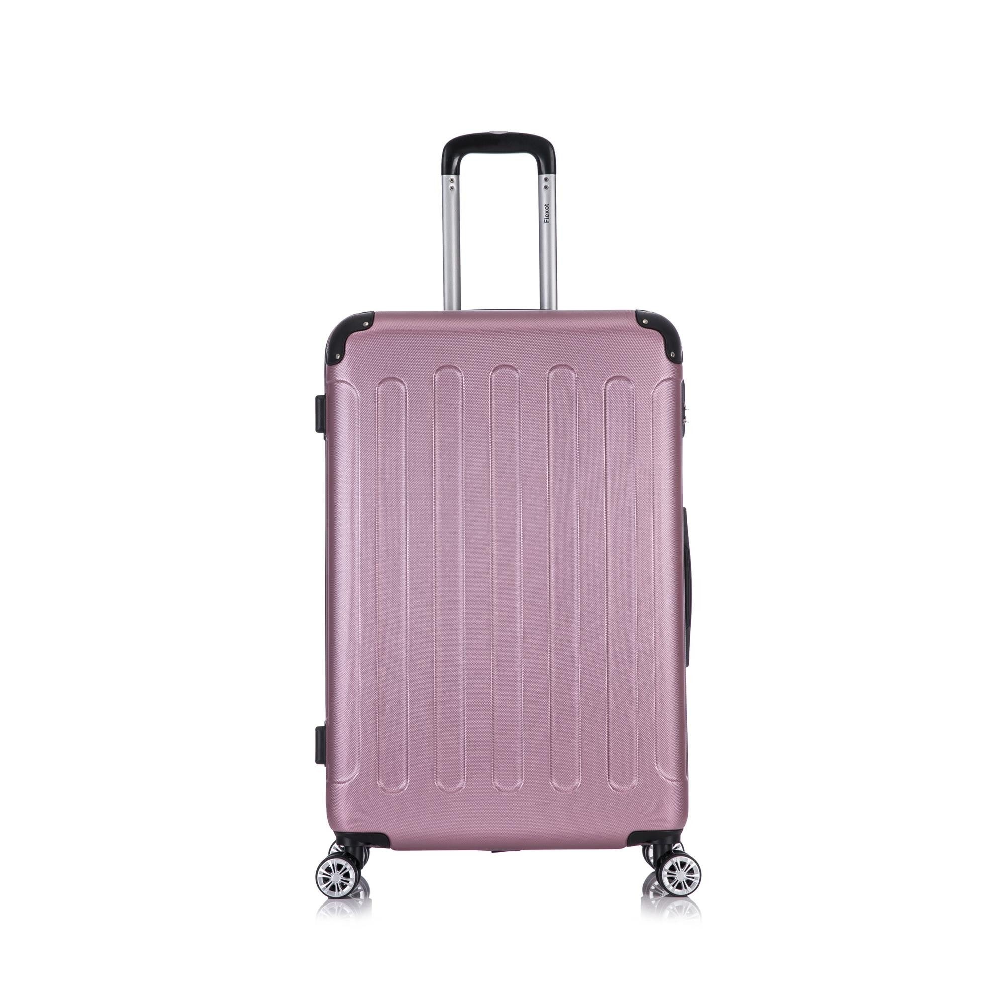 Flexot Hartschalen-Trolley F-2045 Kofferset, 360° Rollen, robuster Reisekoffer, Bordcase, 4 Rollen, Robuster und moderner Koffer mit vier 360° Rollen und Zahlenschloss