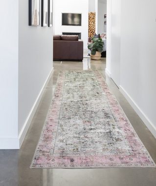 Teppich Modern klassischer Teppich mit schönen Blumen & Pflanzenverzierungen in pink creme, Carpetia, rechteckig, Höhe: 7 mm