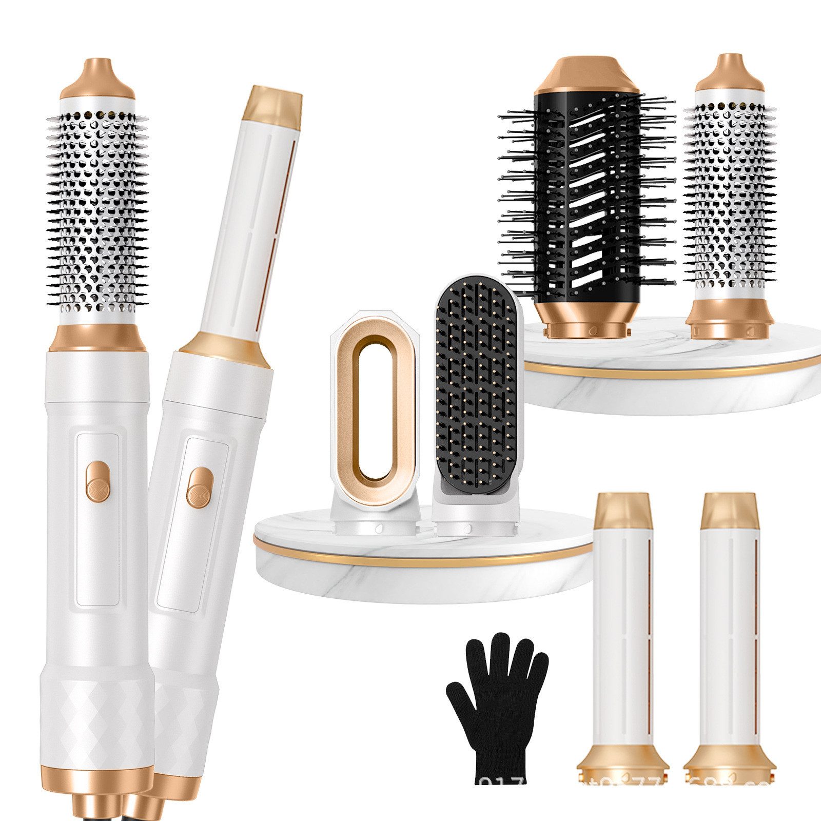 HOMELIVE Lockendreher 5-in-1 Heißluft-Styler mit Saugfunktion und Haartrockner, 3 Temperaturen 1000W Negative Ionische Föhn Trockner
