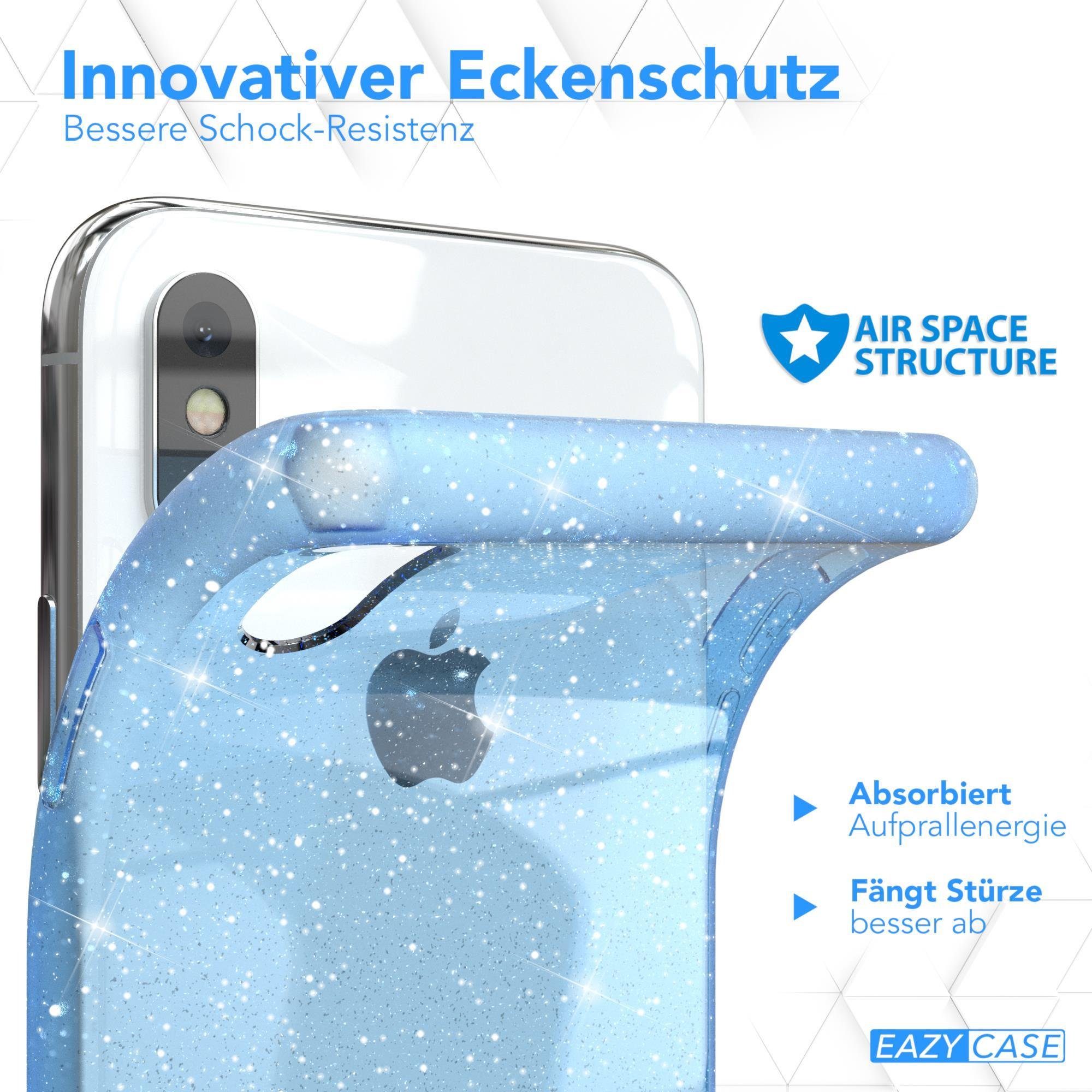 EAZY CASE Handyhülle Glitter Case für Apple iPhone XS Max 6,5 Zoll, Silikonhülle Etui Silikon Schutzhülle Glitzereffekt Phone Case Blau – Bild 3 von 5