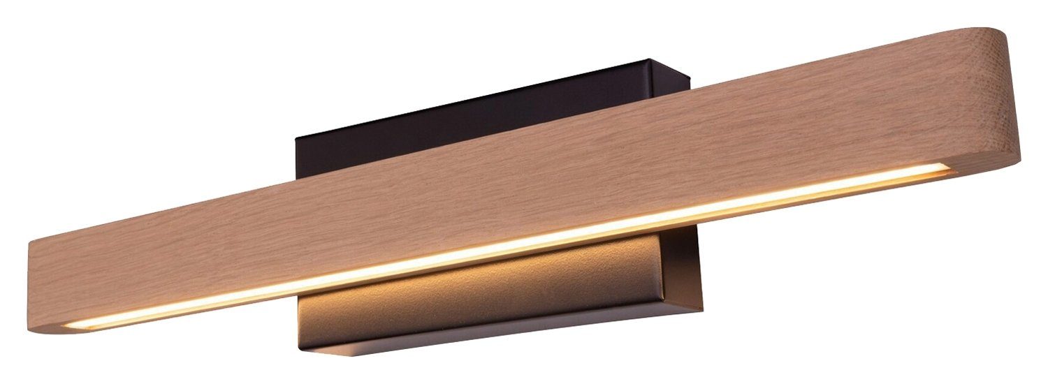 SPOT Light LED Eichenholz, 1-flammig, FORESTIER, x cm, Touchsensor integriert, fest 8 Wandleuchte 40 Braun, Schwarz, Metall, Dimmfunktion, Warmweiß, LED