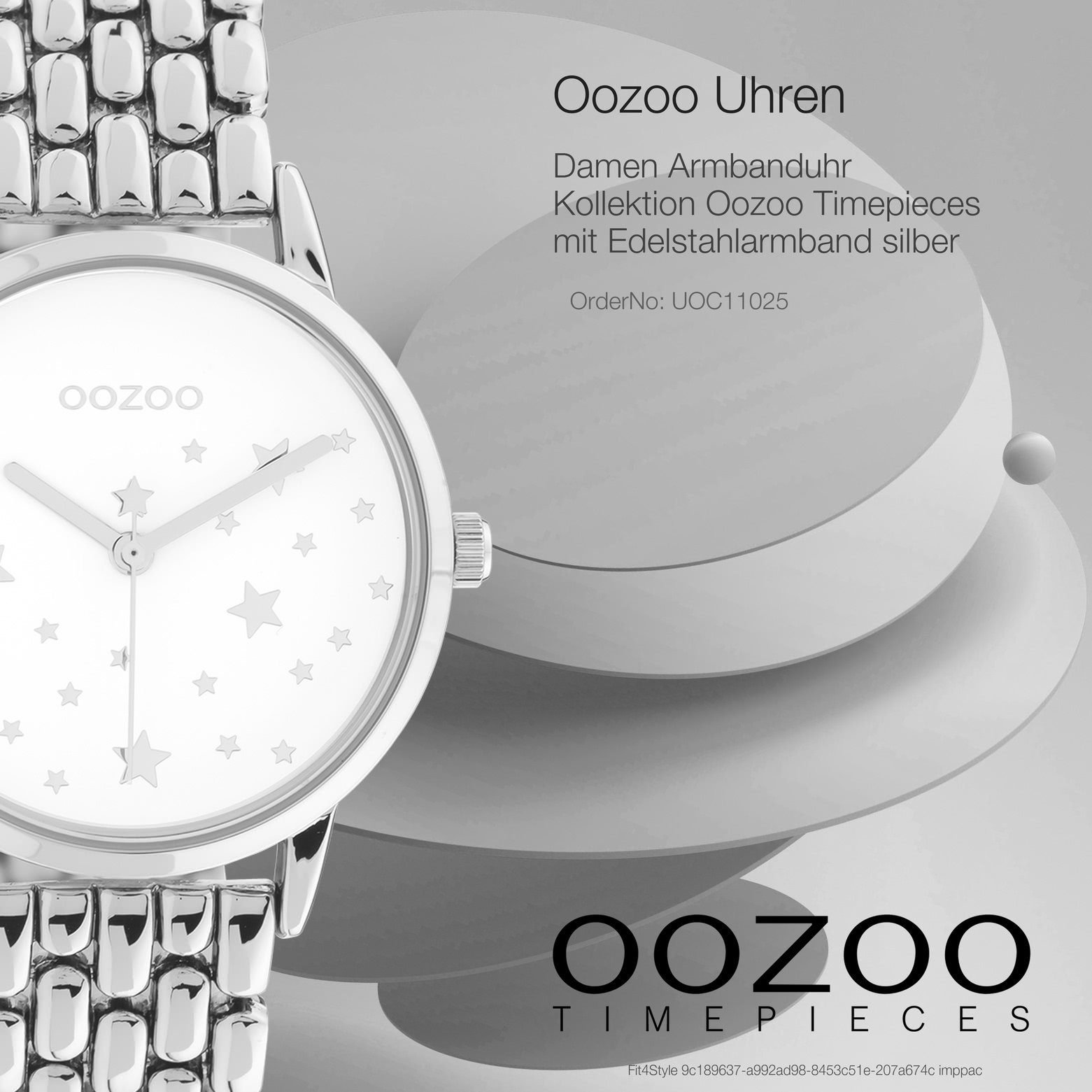 OOZOO Quarzuhr Oozoo Damen Armbanduhr Timepieces, (Analoguhr), Damenuhr rund, mittel (ca. 34mm) Edelstahlarmband, Elegant-Style