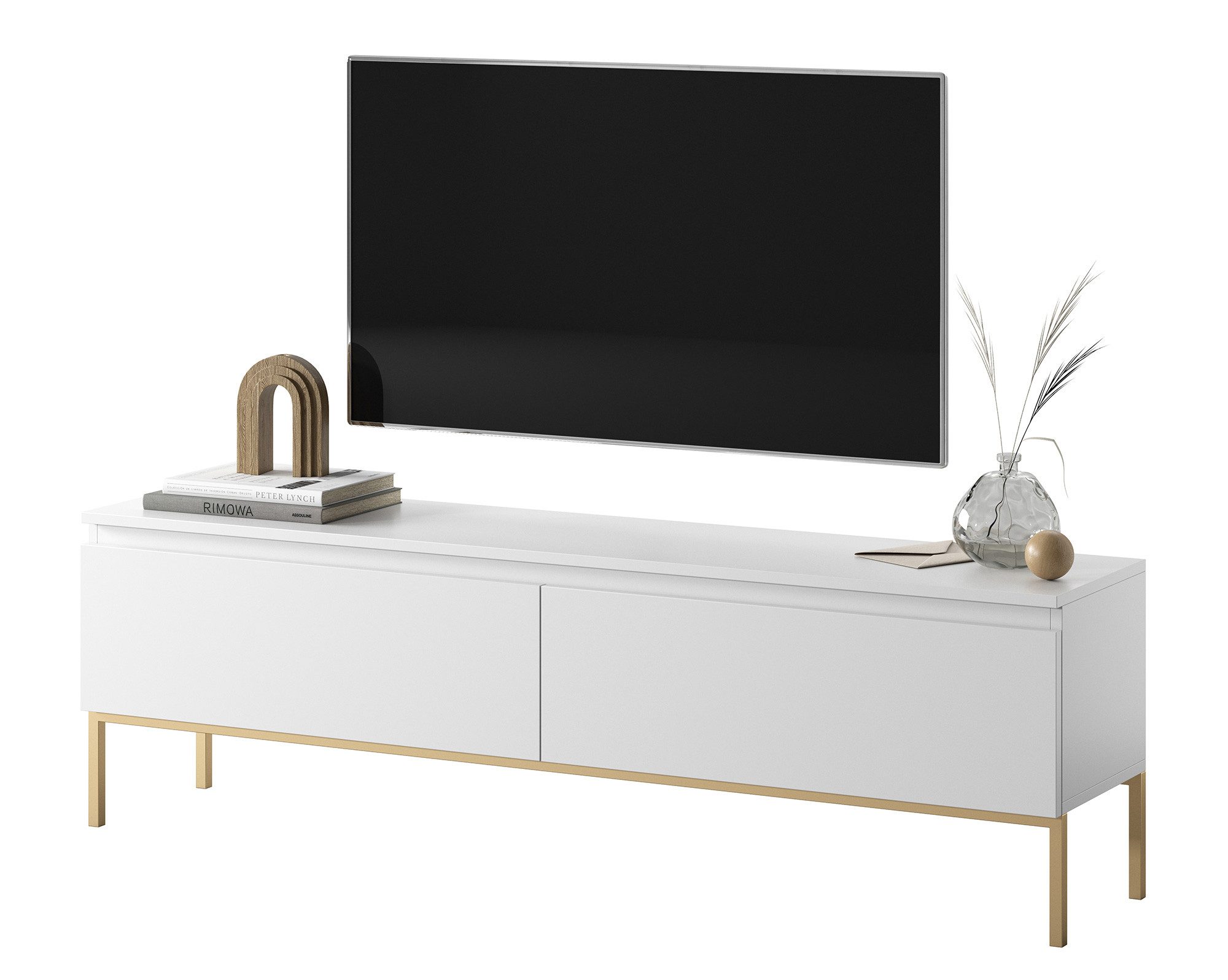 Selsey TV-Schrank BEMMI 2-türig mit Metallgestell, grifflos