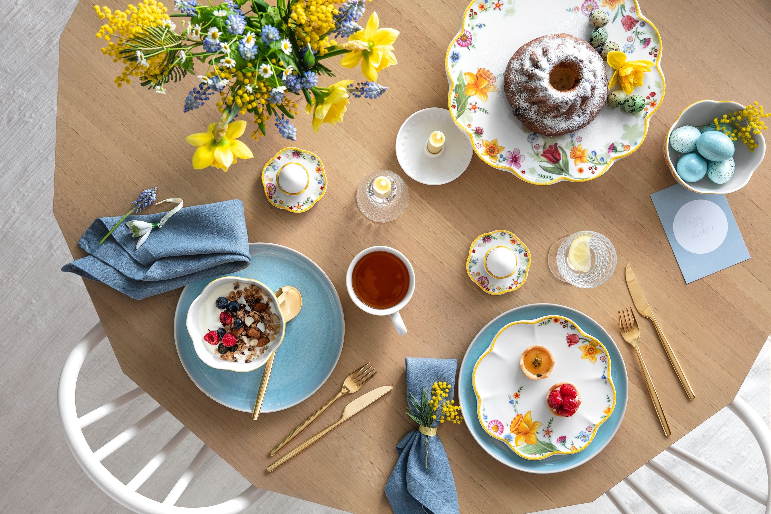 like. by Villeroy & Boch Geschirr-Set Crafted Blueberry Kaffee-Untertasse 15 cm Set6, Steinzeug