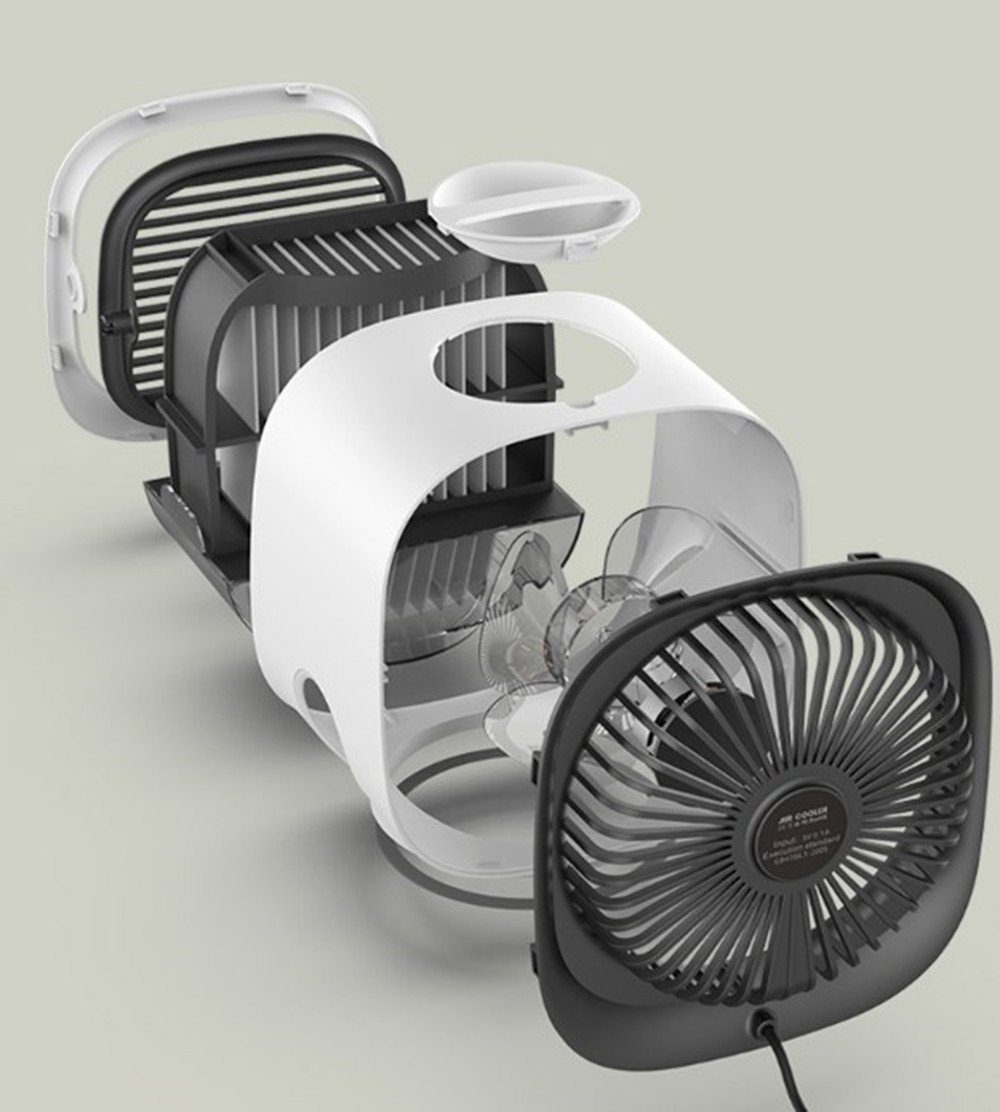 Lüfter Kühlventilator mit XDeer Windgeschwindigkeiten,LED white 3, Wasserkühlung mit Luftkühler Mini Klimageräte,Tragbarer Mobile Designheizkörper Desktop