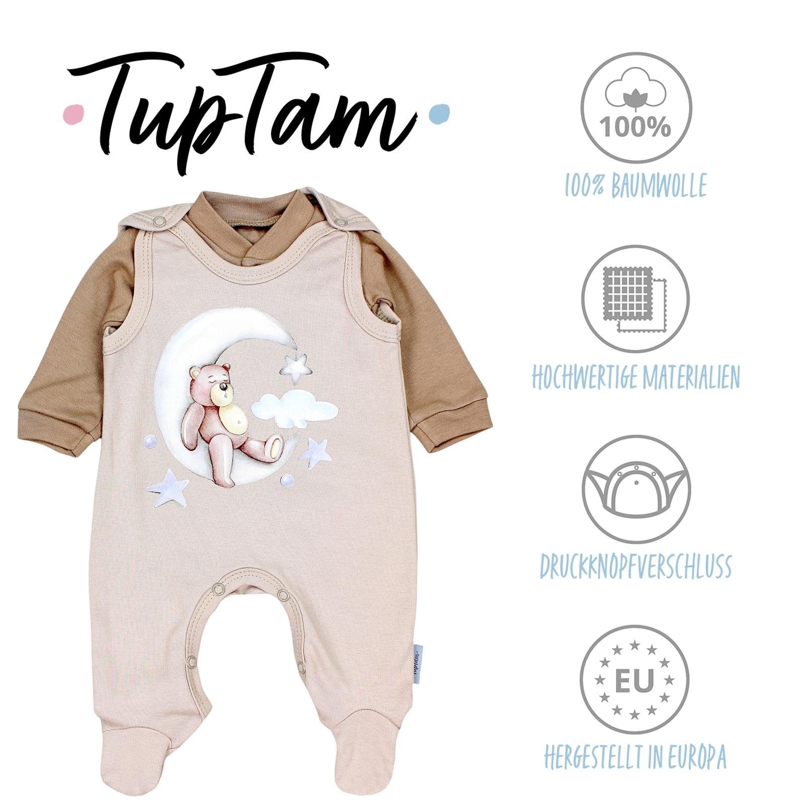 TupTam Strampler TupTam Baby Mädchen Jungen Strampler mit Langarmshirt Aufdruck Spruch