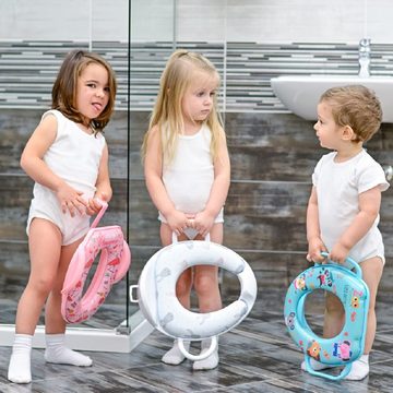 Lorelli Baby-Toilettensitz Toilettensitz mit Handgriff, 6 cm, weich gepolstert Spritzschutz aus Kunststoff