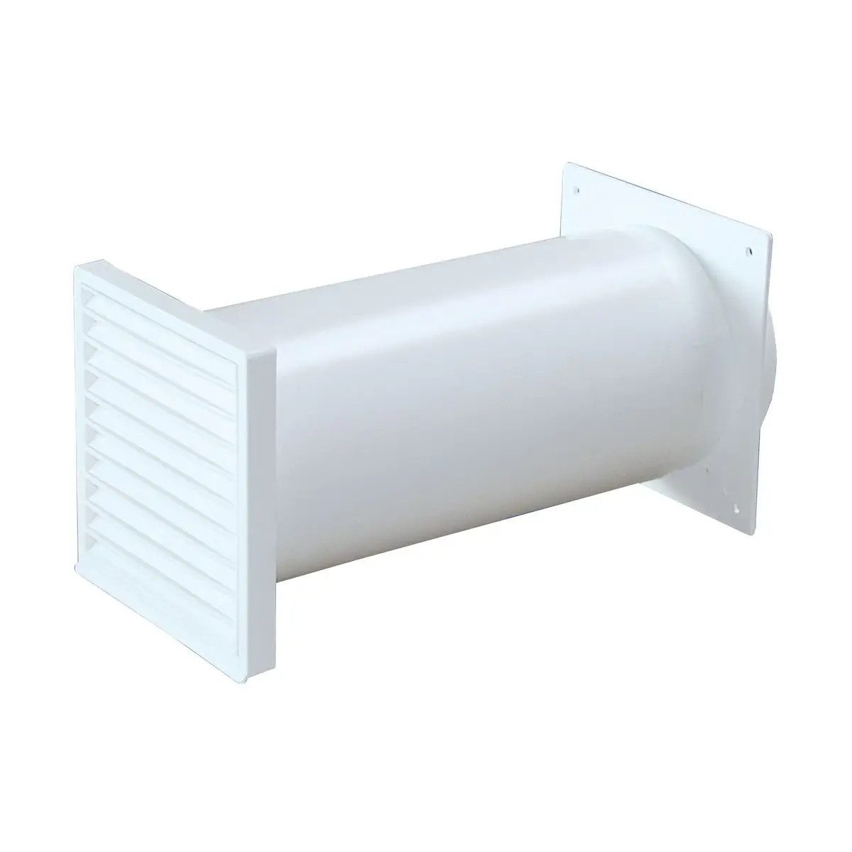 optimAIRo Abluft-Set Teleskop-Mauerkasten Rundanschluss weiß 150 mm - Made in Germany
