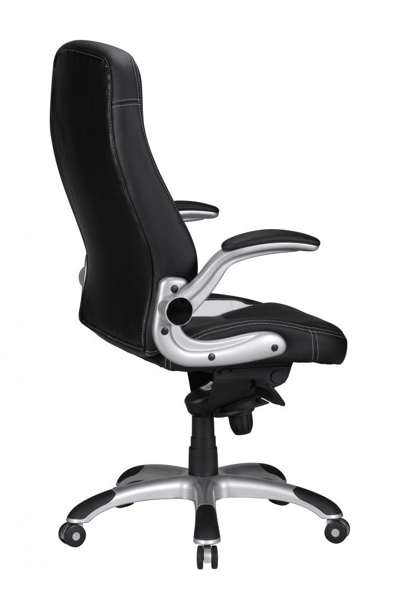 Weiß, Racing Drehstuhl / Schwarz Chair Schreibtischstuhl Amstyle SPM1.239 (Kunstleder Drehbar, Design), Bürostuhl Armlehne Gaming mit