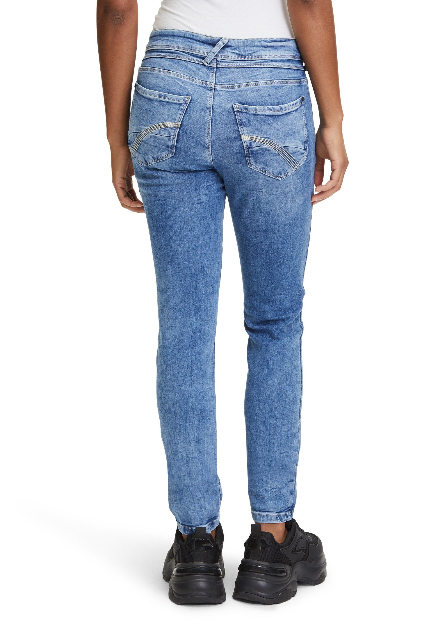 Cartoon Boyfriend-Jeans Damen mit Reißverschluss