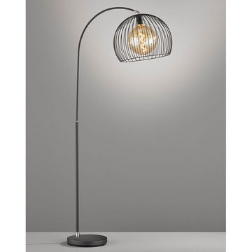 etc-shop Stehlampe, Leuchtmittel nicht inklusive, Stehlampe Wohnzimmerleuchte gitterförmig Metall schwarz E27 H 180 cm
