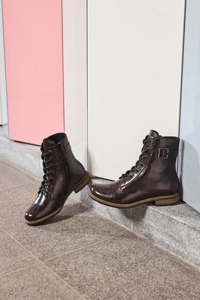 Rieker Schnürstiefelette Schnürboots, Blockabsatz, mit Reißverschluss für l günstig online kaufen