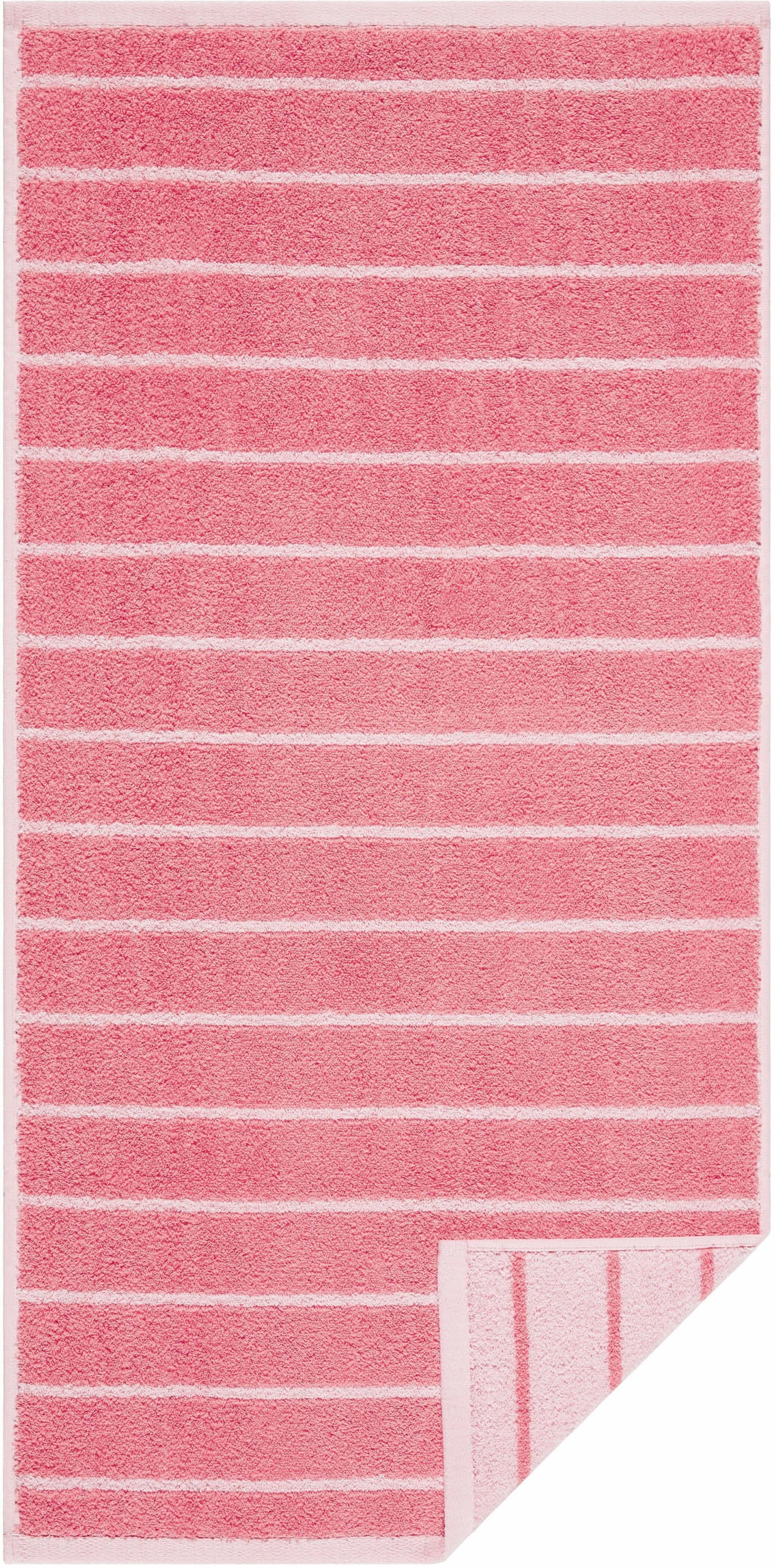 Egeria Handtuch Line, Walkfrottee (1-St), Streifendessin, 100 % Baumwolle pink