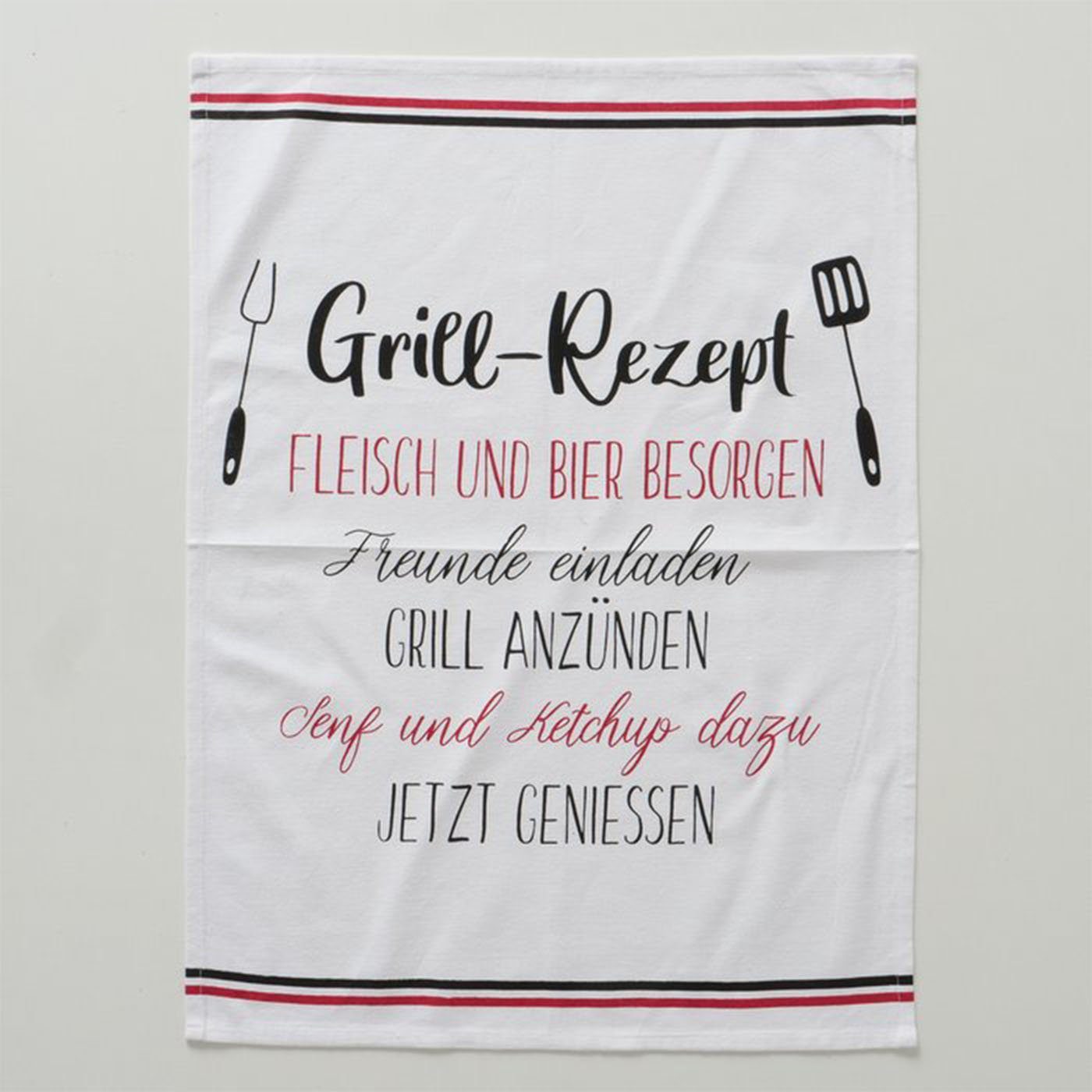 Grillregeln Geschirrtuch BOLTZE Set und Mit Grillrezept Geschirrhandtuch 2er Spruch