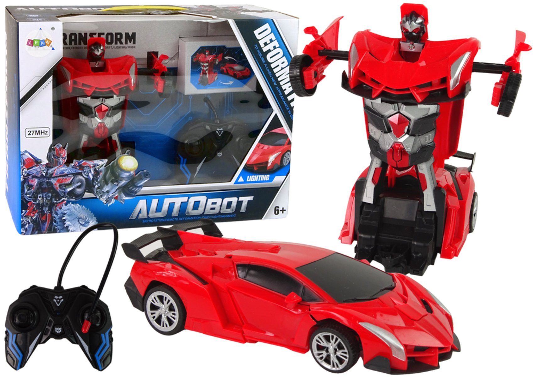 Wisam RC-Auto Auto Robot 2in1 R/C Fernbedienung Rot