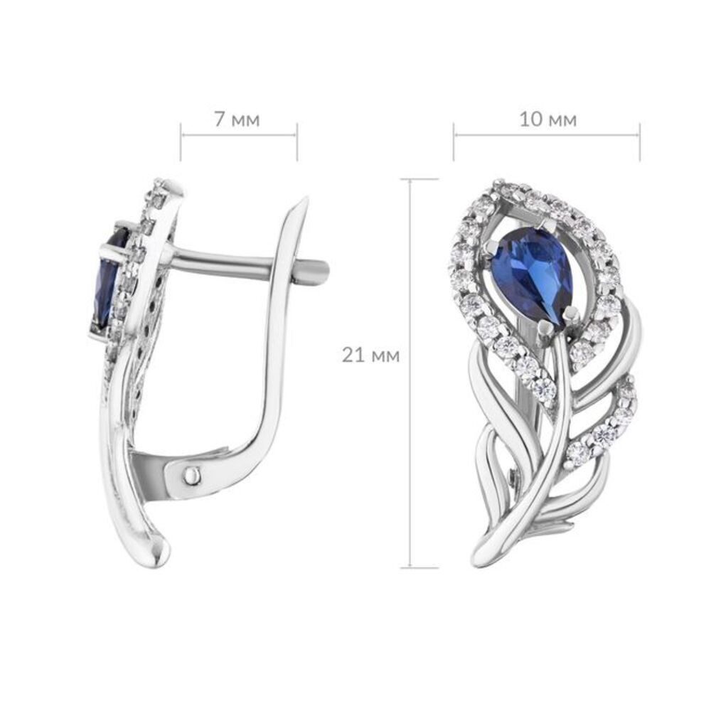 Secretforyou Creolen-Set Ohrringe Kreolen 925 Silber Saphir Zirkonia Steine Echtschmuck, 925 Sterling Silber – Bild 3 von 5
