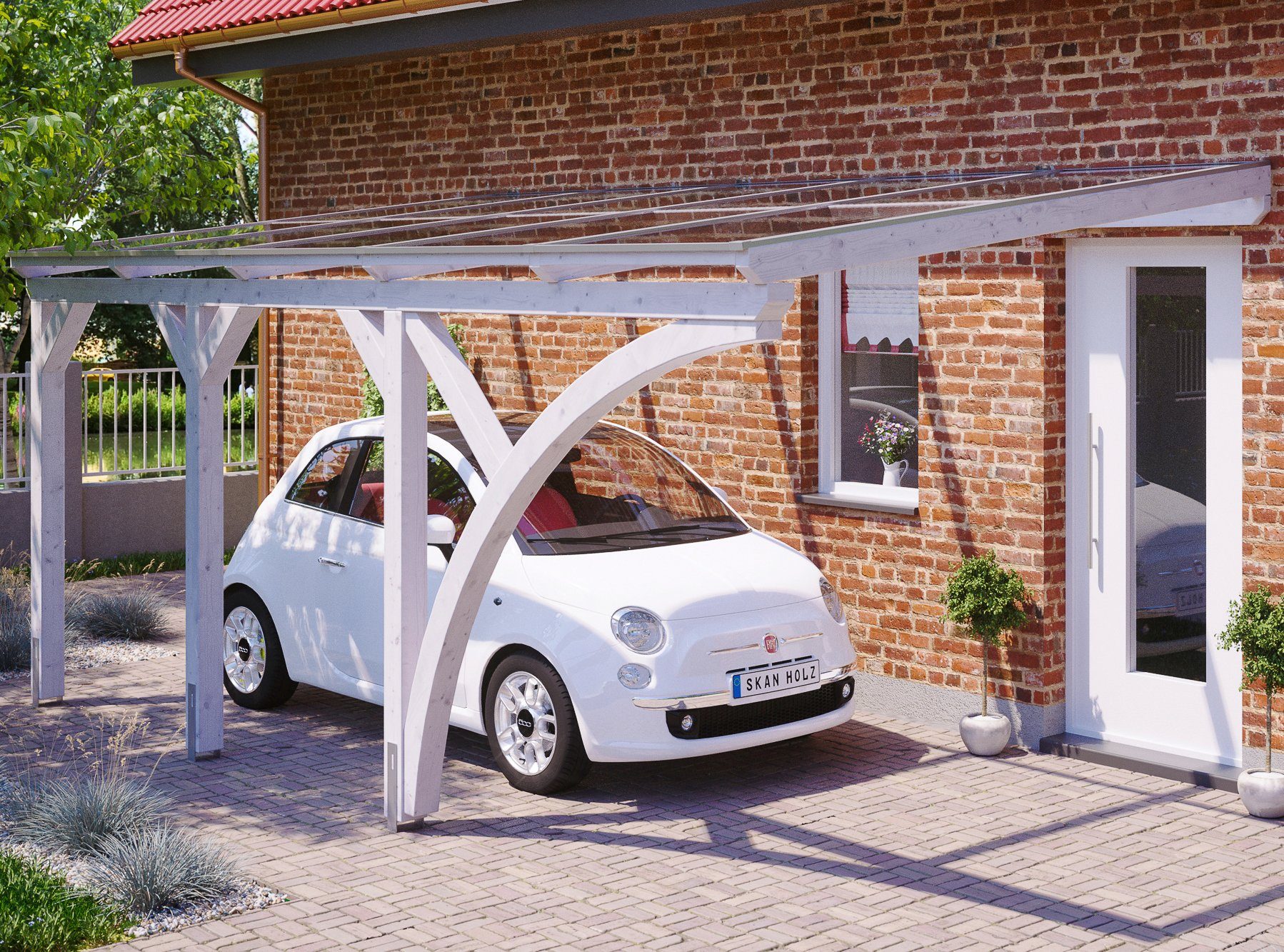 Skanholz Anlehncarport Eifel, BxT: 300x541 cm, 213 cm Einfahrtshöhe
