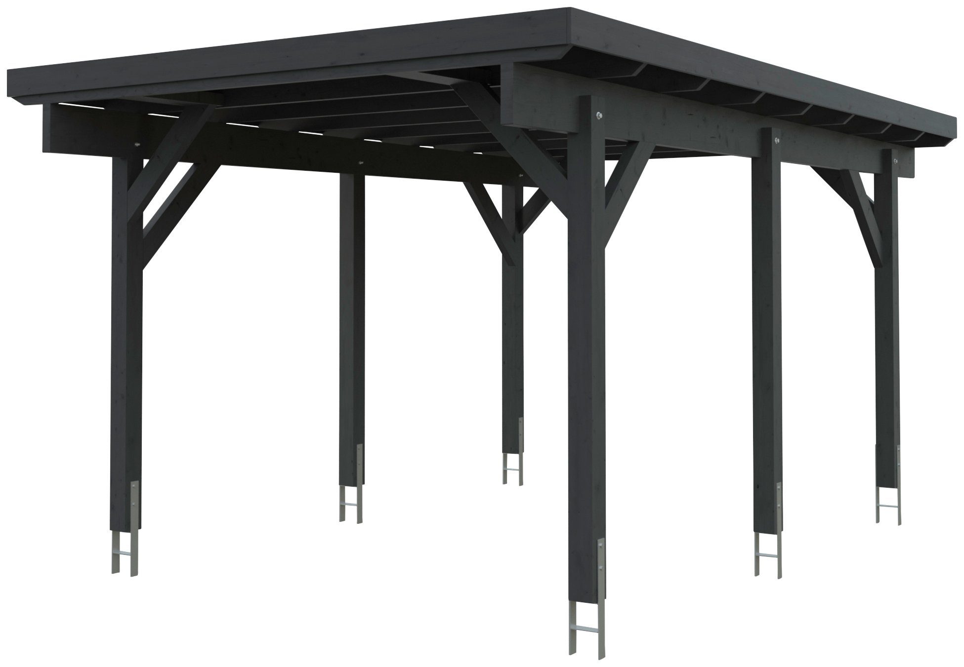 Kiehn-Holz Einzelcarport KH 300 / KH 301, BxT: 344x504 cm, 225 cm Einfahrtshöhe, Stahl-Dach, versch. Цвета(ов)