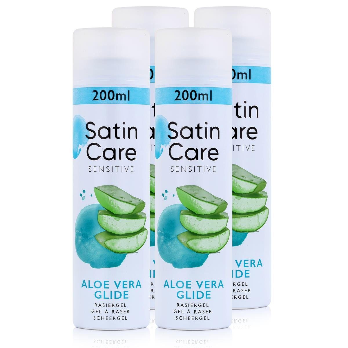 Gillette After-Shave Gillette for Women Satin Care Gel empfindliche Haut 200 ml (4er Pack)