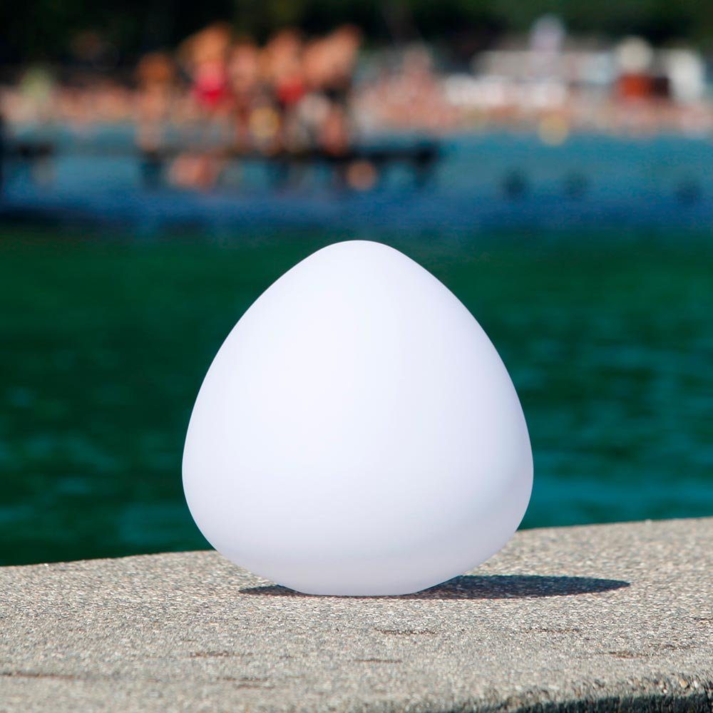 Licht-Trend Gartenleuchte Akku LED-Außenlampe Stone XL mit App-Steuerung Weiß