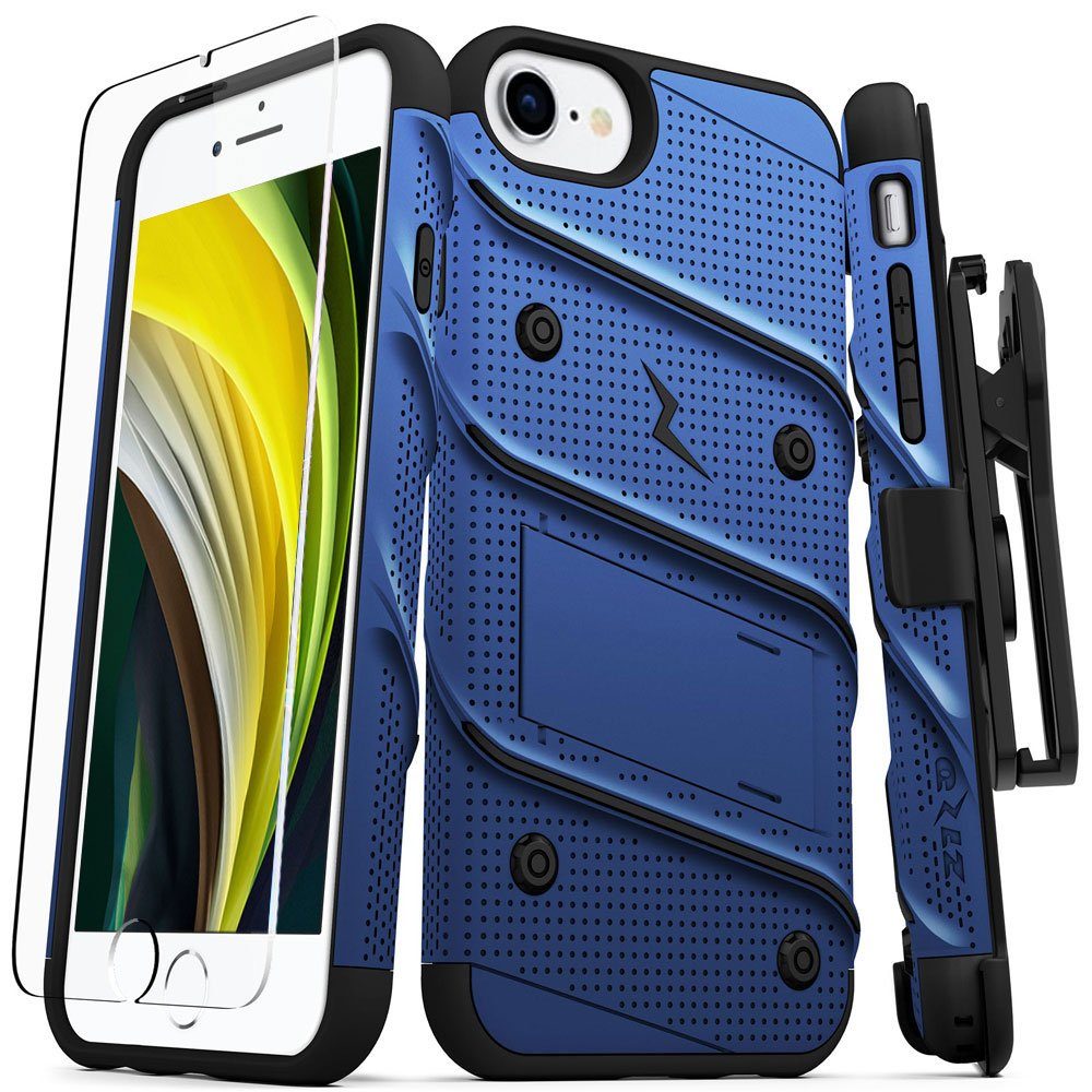 FITSU Handyhülle Hülle für iPhone 8 Outdoor Case Handyhülle 4,7 Zoll, Handyhülle für iPhone 8 inkl. Schutzglas mit Gürtelclip Outdoor Case