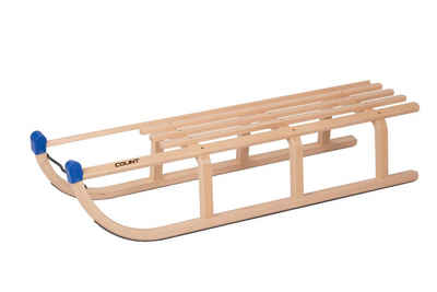 Spetebo Davoser Schlitten CLOINT Davos Marken-Holzschlitten - 110 cm Länge, klassischer Rodelschlitten aus Buchenholz