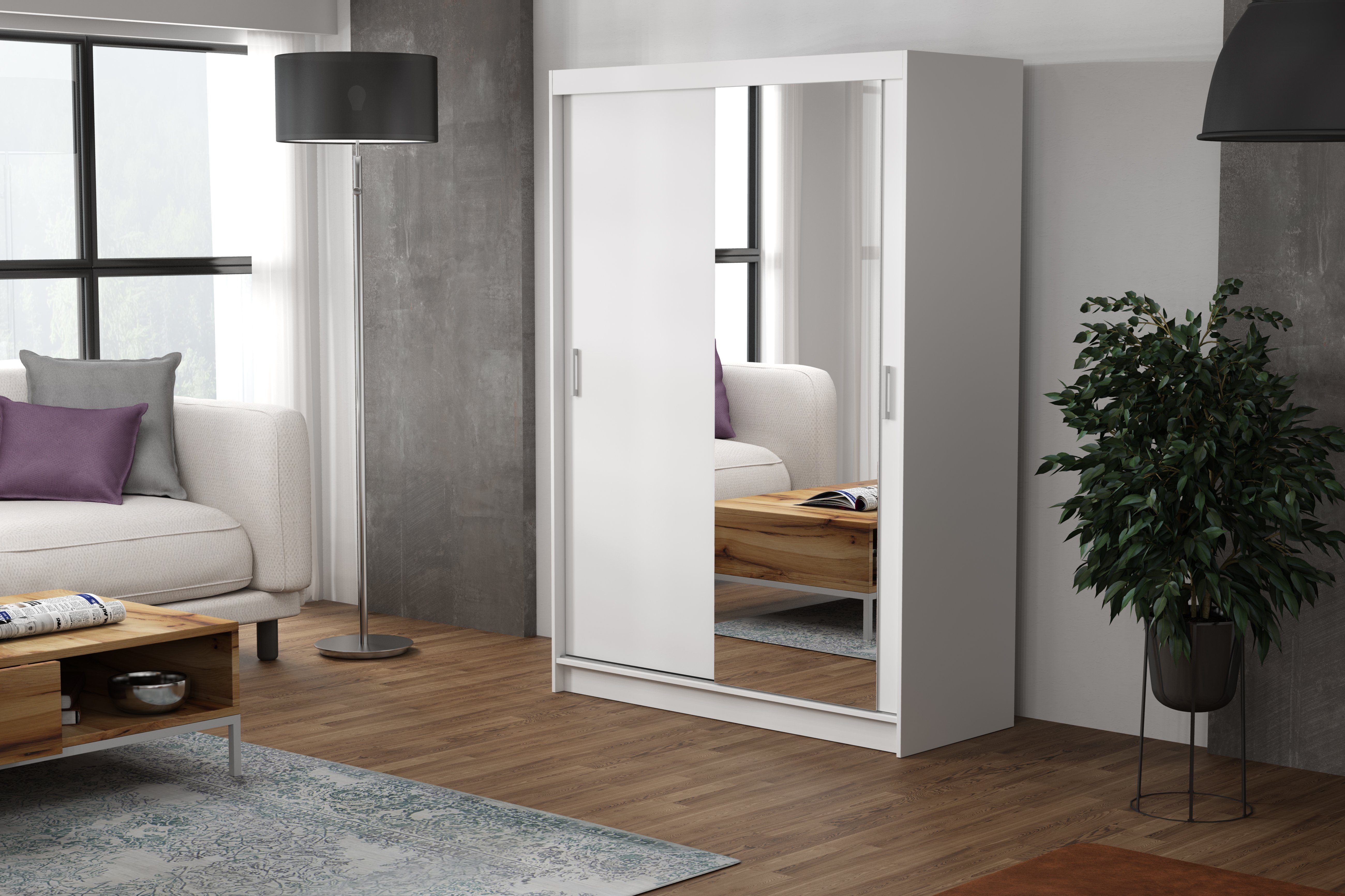 Beautysofa Kleiderschrank Rio (mit Einlegeböden, Kleiderstange