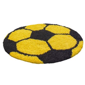 Kinderteppich für Spiel-Kinderzimmer Fußball-Design für Jungs und Mädchen, Stilvoll Günstig, Rund, Höhe: 30 mm