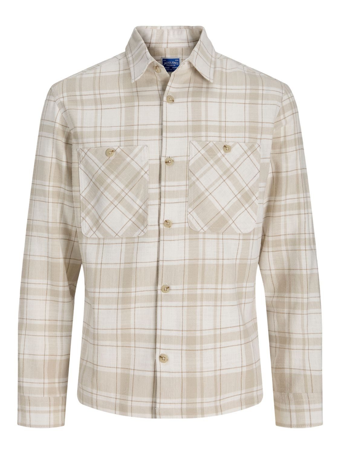 Jack & Jones Langarmhemd JPRBLURAYLE LINEN BL.CHECK LS (1-tlg)