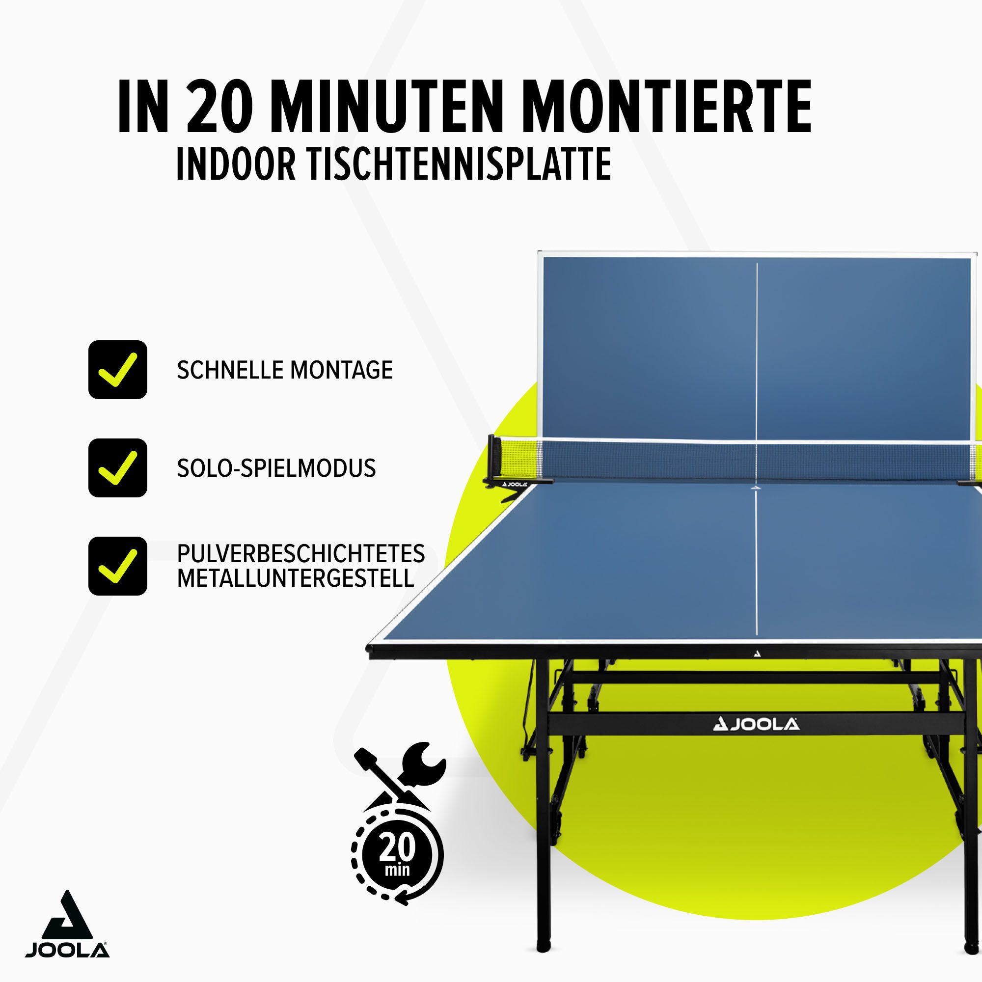 Joola Tischtennisplatte Inside 13, Indoor Tischtennistisch - klappbares Untergestell, inkl. Netz