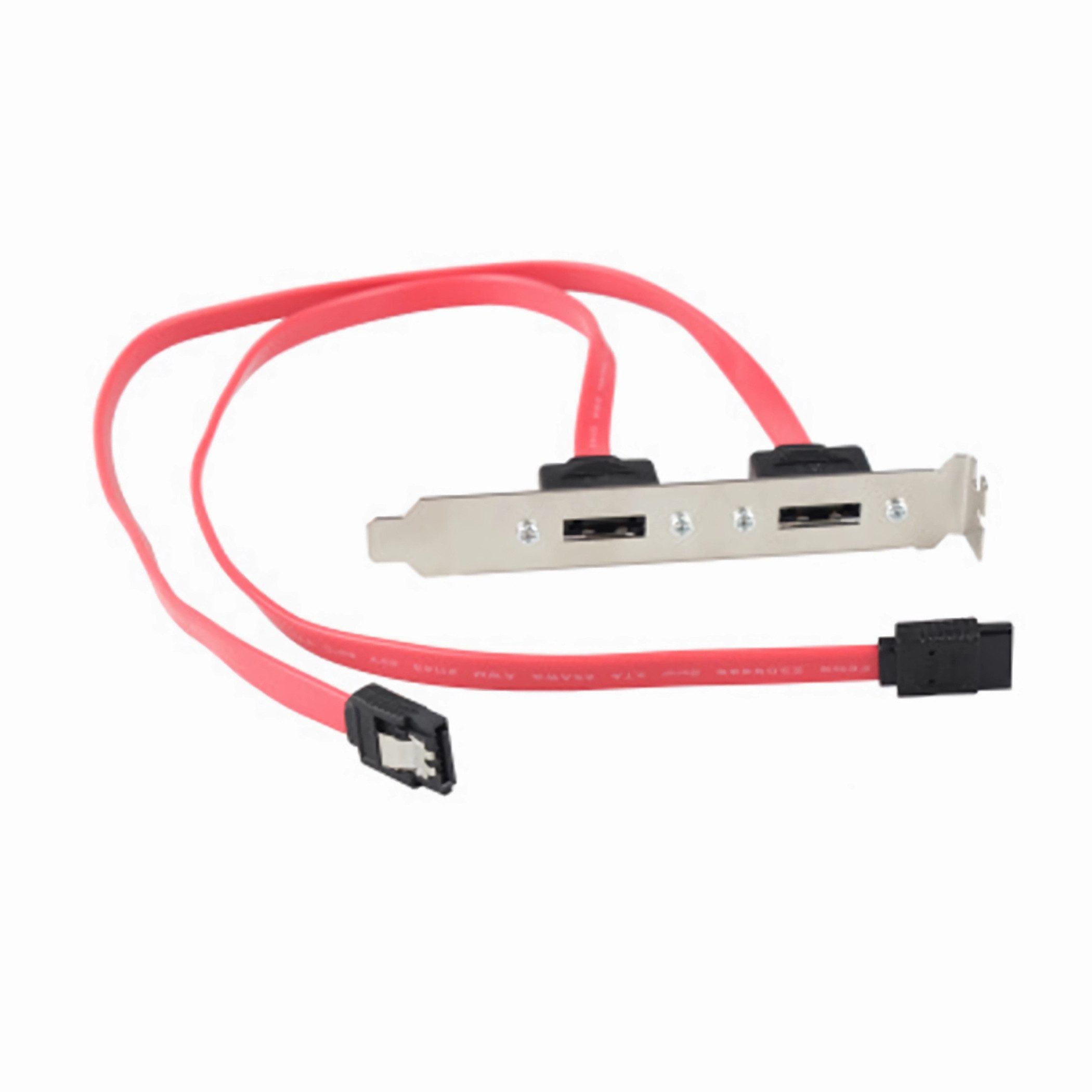 Bolwins K41 eSATA Slotblech 2x eSATA 7pin Buchse auf intern SATA 7pin Stecker Computer-Kabel, 2x SATA-Stecker (7-polig, intern, mit Sicherheitslasche), eSATA-Buchse (7-polig, extern im Slotblech) (45 cm), 2x SATA 7-Pin intern auf eSATA Buchse, Slotblech