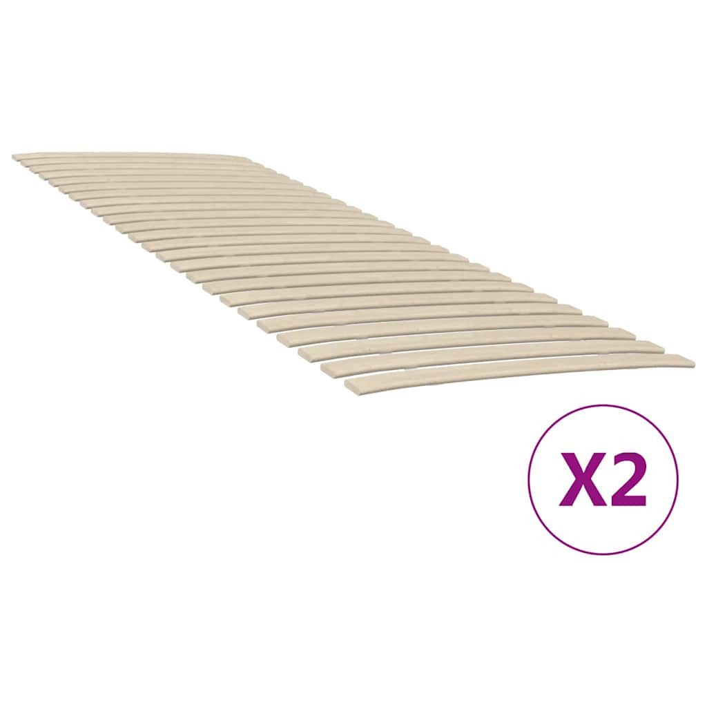 furnicato Bettgestell Ersatz-Lattenrost aus massivholz 200 x 80 cm, naturfarben (1-tlg), Klappbarer Bettrost mit ergonomischen Roll-Latten im Doppelpack