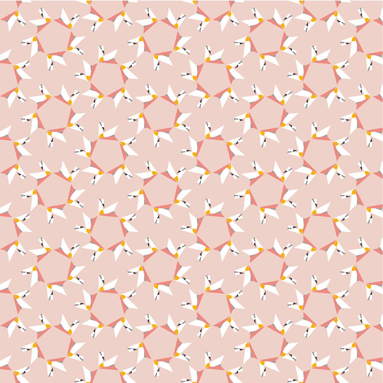 maDDma Stoff 0,5m Baumwollstoff BeHappy Charming Swans Halbmeterware 150 cm breit, Motiv 1
