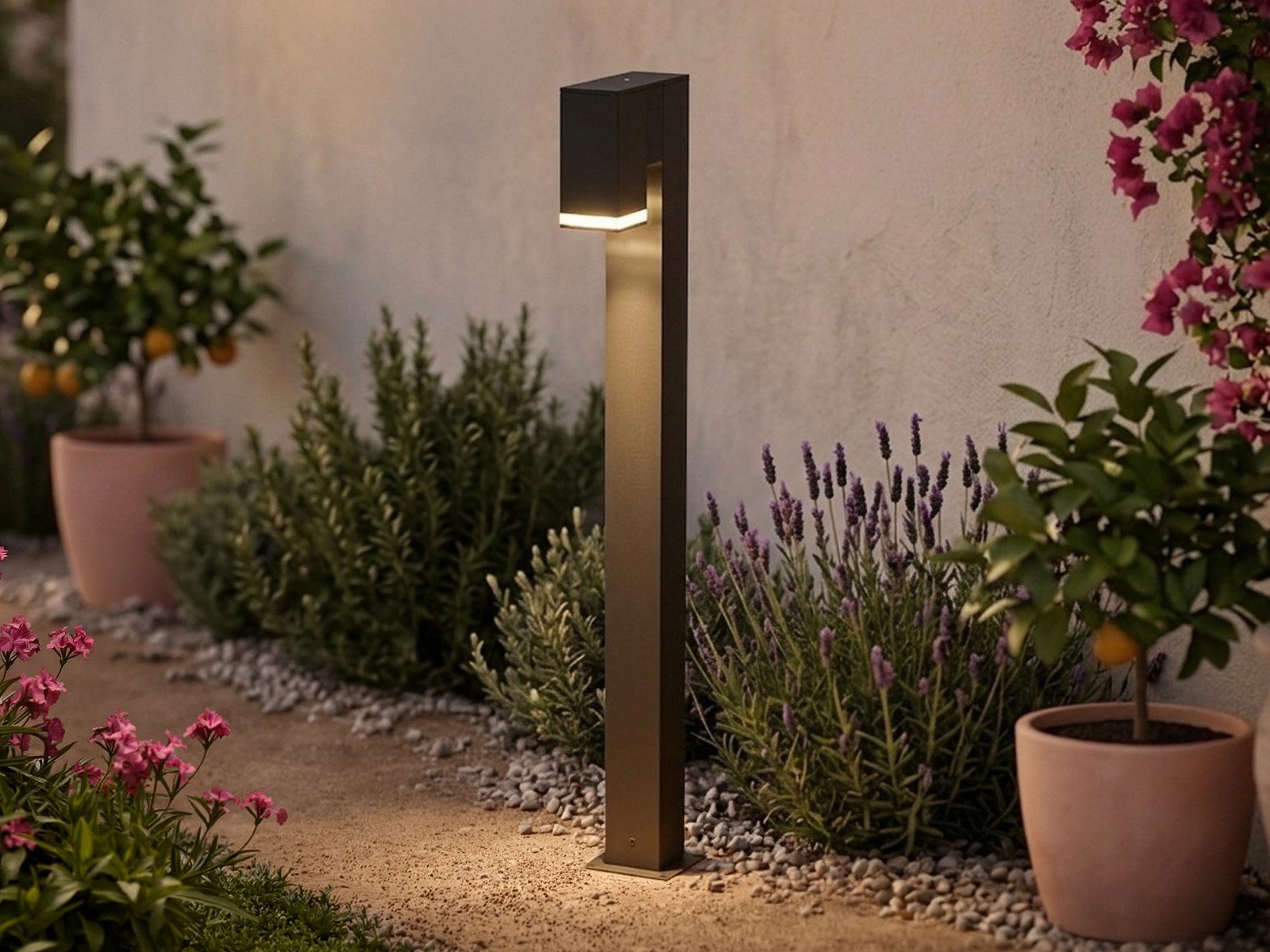 KONSTSMIDE LED Pollerleuchte, LED wechselbar, warmweiß, Wegeleuchte Gartenweg-beleuchtung Terrassenleuchten, Schwarz H: 100cm