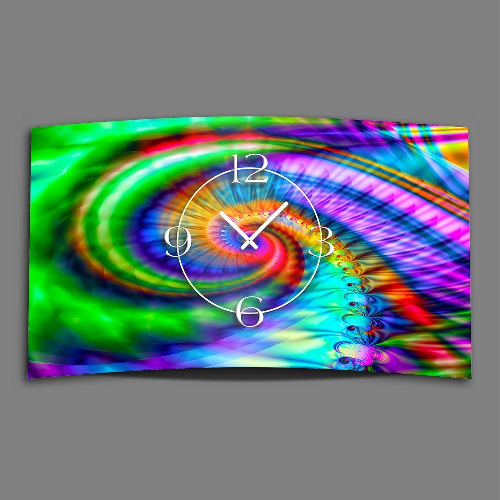 3D-Optik Designer Spirale Wanduhren Psychodelic Design Wanduhr dixtime modernes Wanduhr Alu-Dibond) 4mm (Einzigartige aus bunt