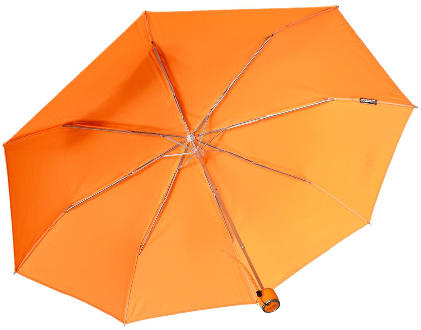 iX-brella Taschenregenschirm Mini Ultra leicht, mit farbenfroh extra neon-orange Light - großem - Dach