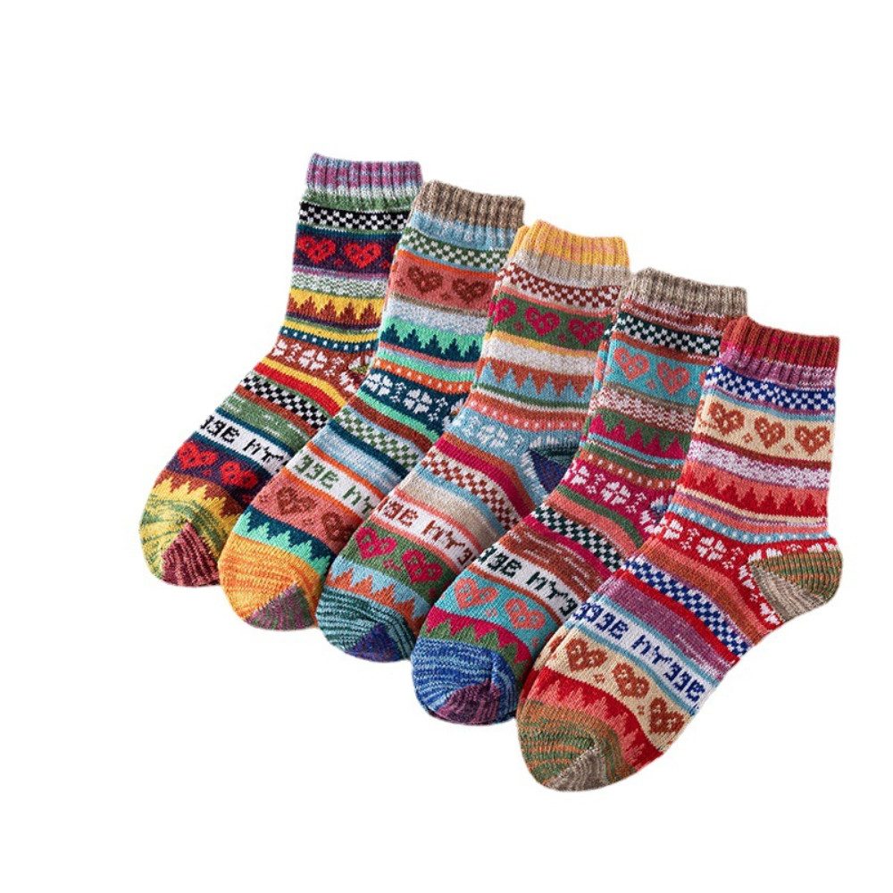 Blusmart Freizeitsocken 5-teiliges Sockenset im Ethno-Stil günstig online kaufen