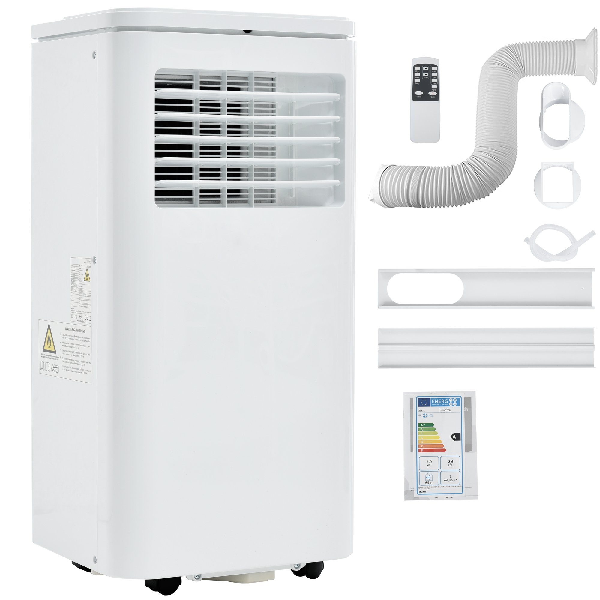 Fangqi Standventilator Mobile Klimaanlage für und 100m³,Luftentfeuchter,24h-Timer, mit Ventilationsfunktion weiß Abluftfunktion, bis Räume